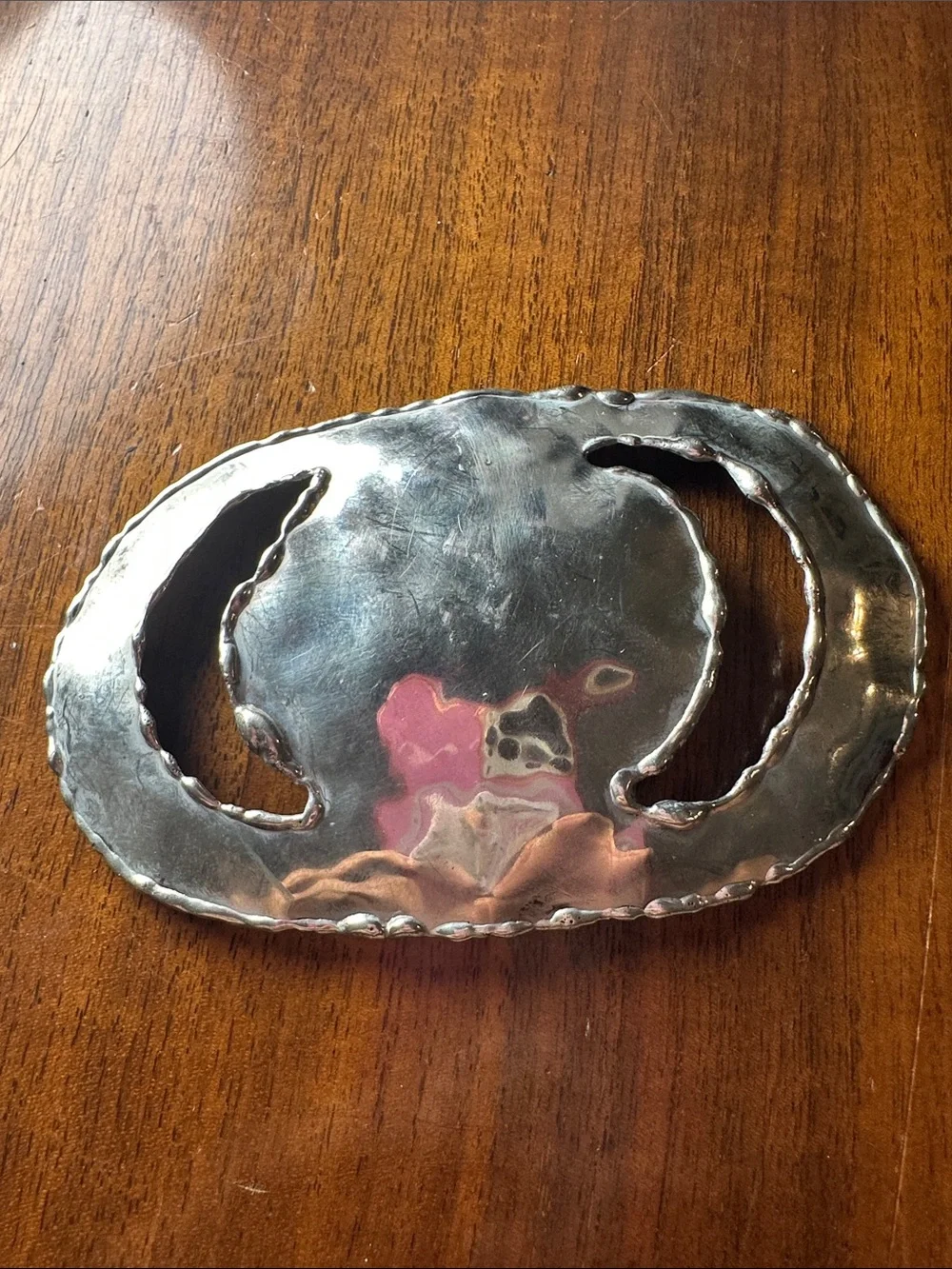 Vintage hammered silver